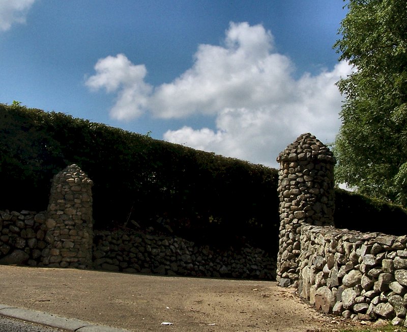 phallic gateposts, county Down