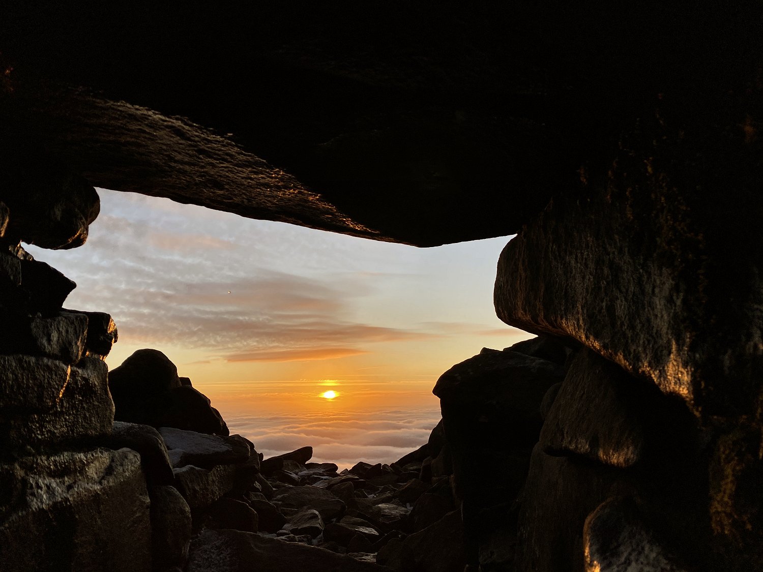 The passage of Slieve Gullion South Cairn.